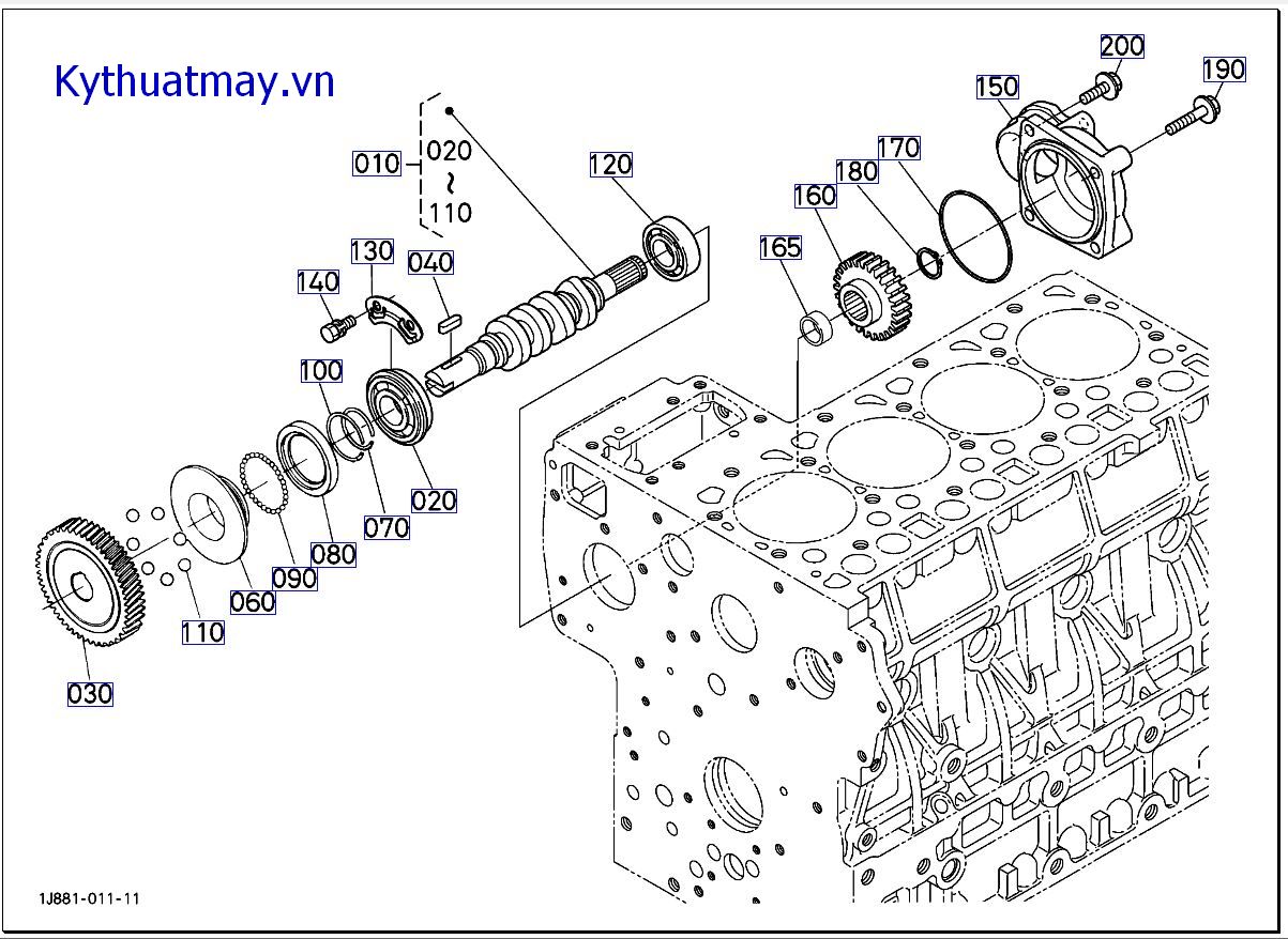 trục cam nhiên liệu và trục bộ điều chỉnh